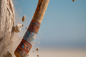Tribal Axe Struck Against Tree, an Arts & Entertainment Photo by Ocean Digital Art