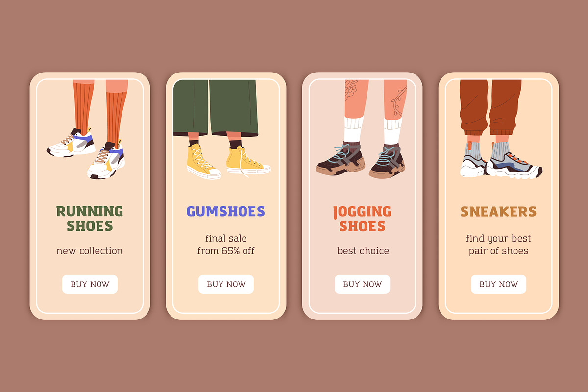 Fashion sneakers set + backgrounds, a Person Illustration by Good Studio (Photo 4 of 6)