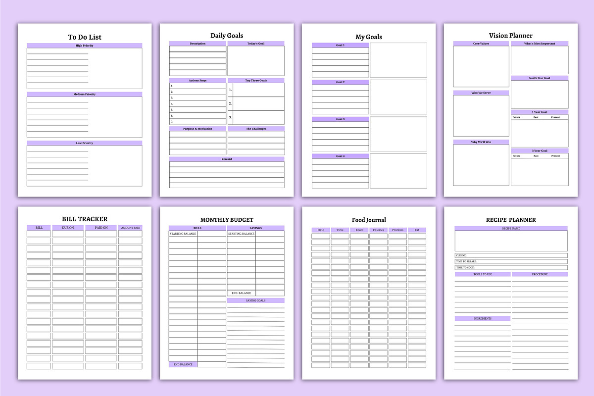 Editable 2024 Happy Life Planner, a Print Template by Shumaya (Photo 2 of 5)