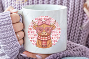 Highland Cow Valentine Coquette PNG, an Illustration by CraftArtStudio (Thumbnail 2 of 4)