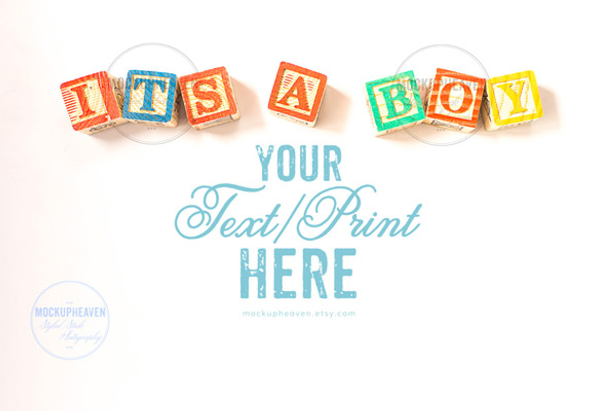 Kid & Baby Invitation Card Mockup, a Print Template by MockUpHeaven