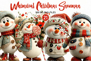 Whimsical Christmas Snowman Clipart, a Seasonal Illustration by Designworld (Thumbnail 1 of 9)