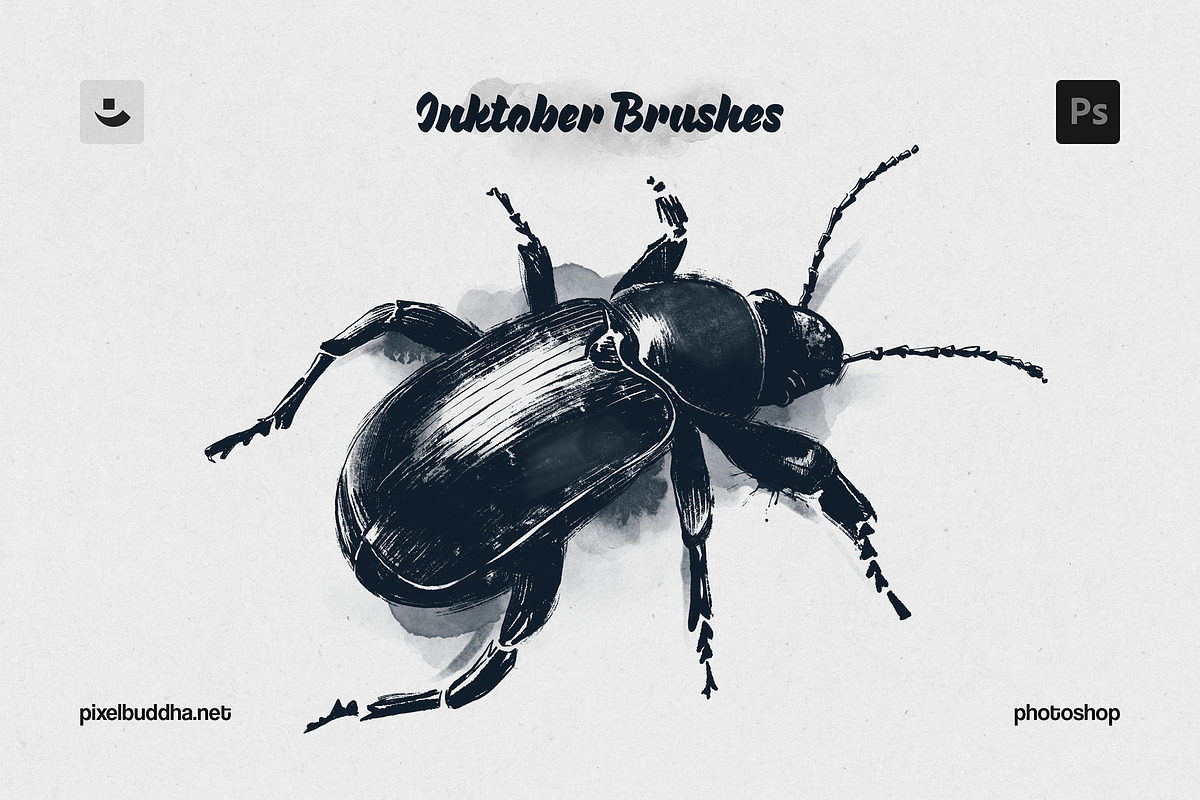 Inktober Photoshop Brushes, a Brush Add-On by pixelbuddha.net (Photo 3 of 6)