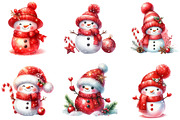 Red Cute Snowman Clipart, an Illustration by DreamCafeArt (Thumbnail 2 of 5)