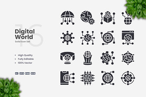 Digital World Solid Icons