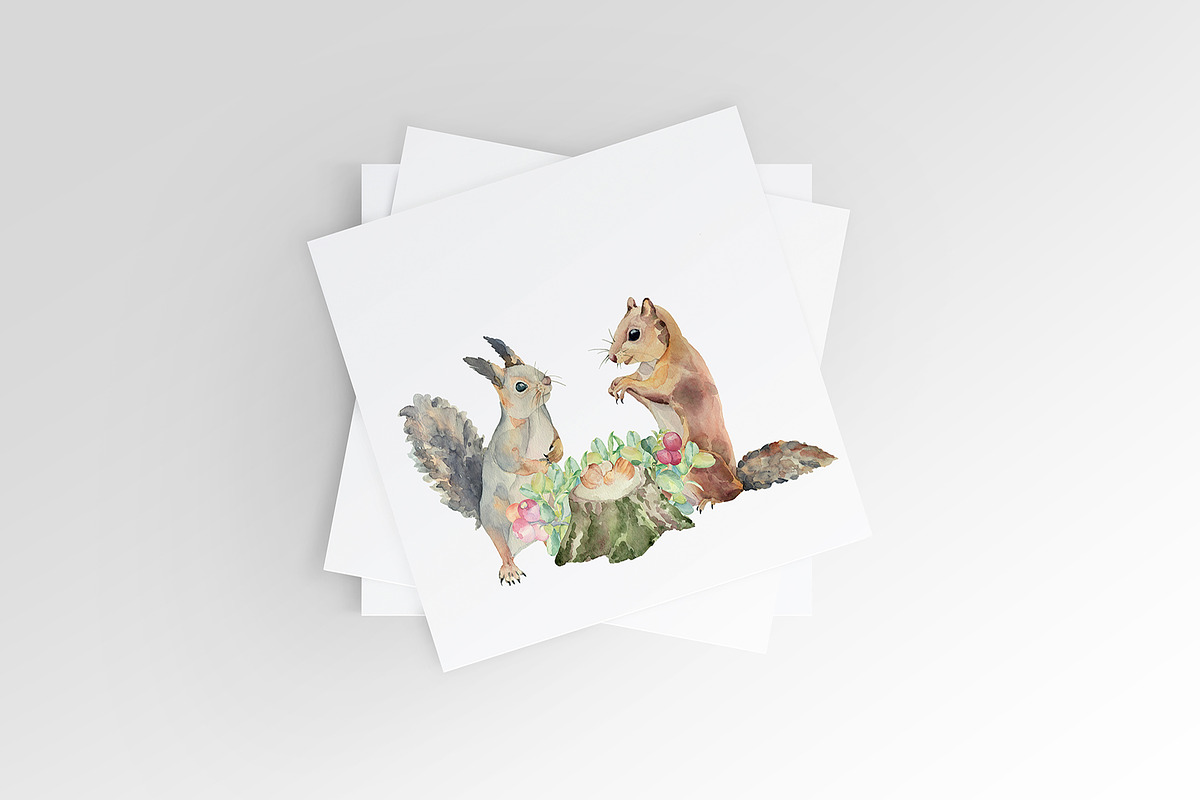 Watercolor forest animals, an Animal Illustration by Watercolor arts (Photo 6 of 6)