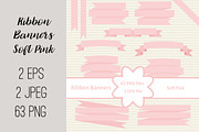 №211 Soft Pink Ribbon Banners, a Templates & Theme by Rasveta (Thumbnail 1 of 3)
