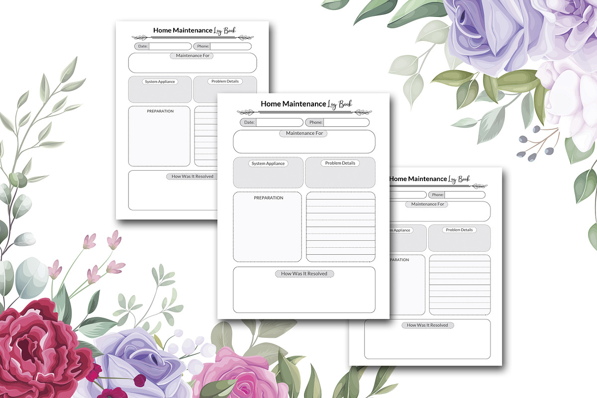 Home Maintenance Log, a Stationery Template by design_hut (Photo 3 of 3)