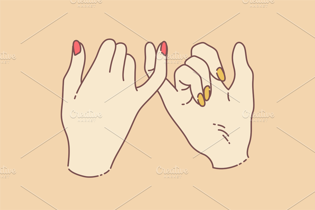 Pinky Swear Hands, an Outline Icon by Masha Tace (Photo 2 of 2)