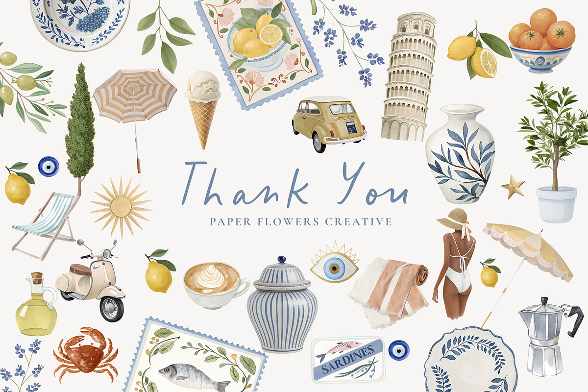 Mediterranean Collection, a Graphic by Paper Flowers Studio (Photo 12 of 12)