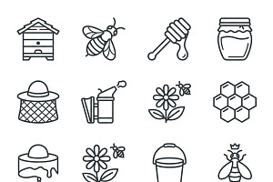 410 Honey Farm Vector Icons, an Outline Icon by adenpinkstore