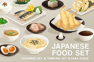 Set of Japanese Food 6