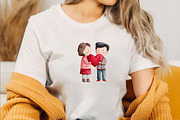 Watercolor-valentine Couple Clipart, an Illustration by SVGArt (Thumbnail 4 of 8)
