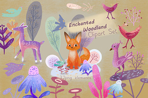 Enchanted Forest Clipart Set, an Illustration by FaliushViktoriaArtist