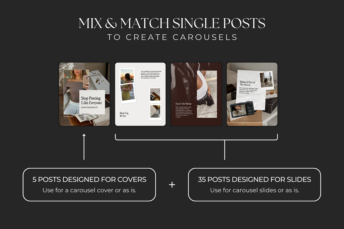 Dark Brown Instagram Posts, a Social Media Template by Meraki Templates (Photo 3 of 8)