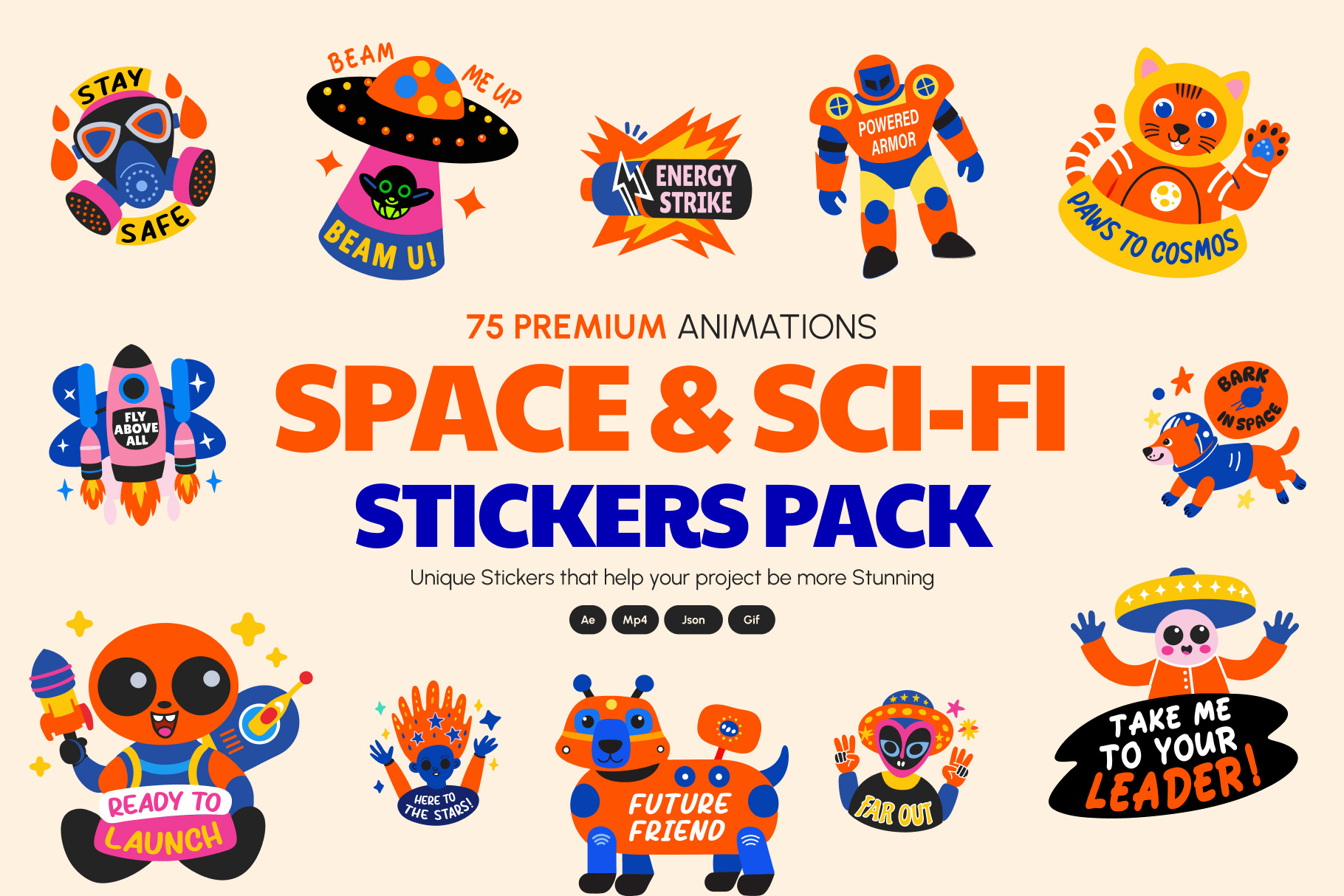 Animated Space and Sci Fi Stickers