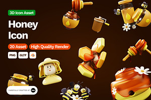 3D Honey Icon, an Object 3D Model by SLAB! Design