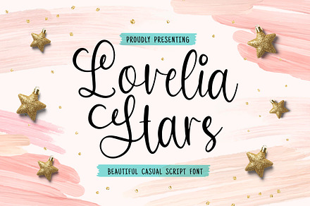 Lovelia Stars Font, a Script Font by Haws.std
