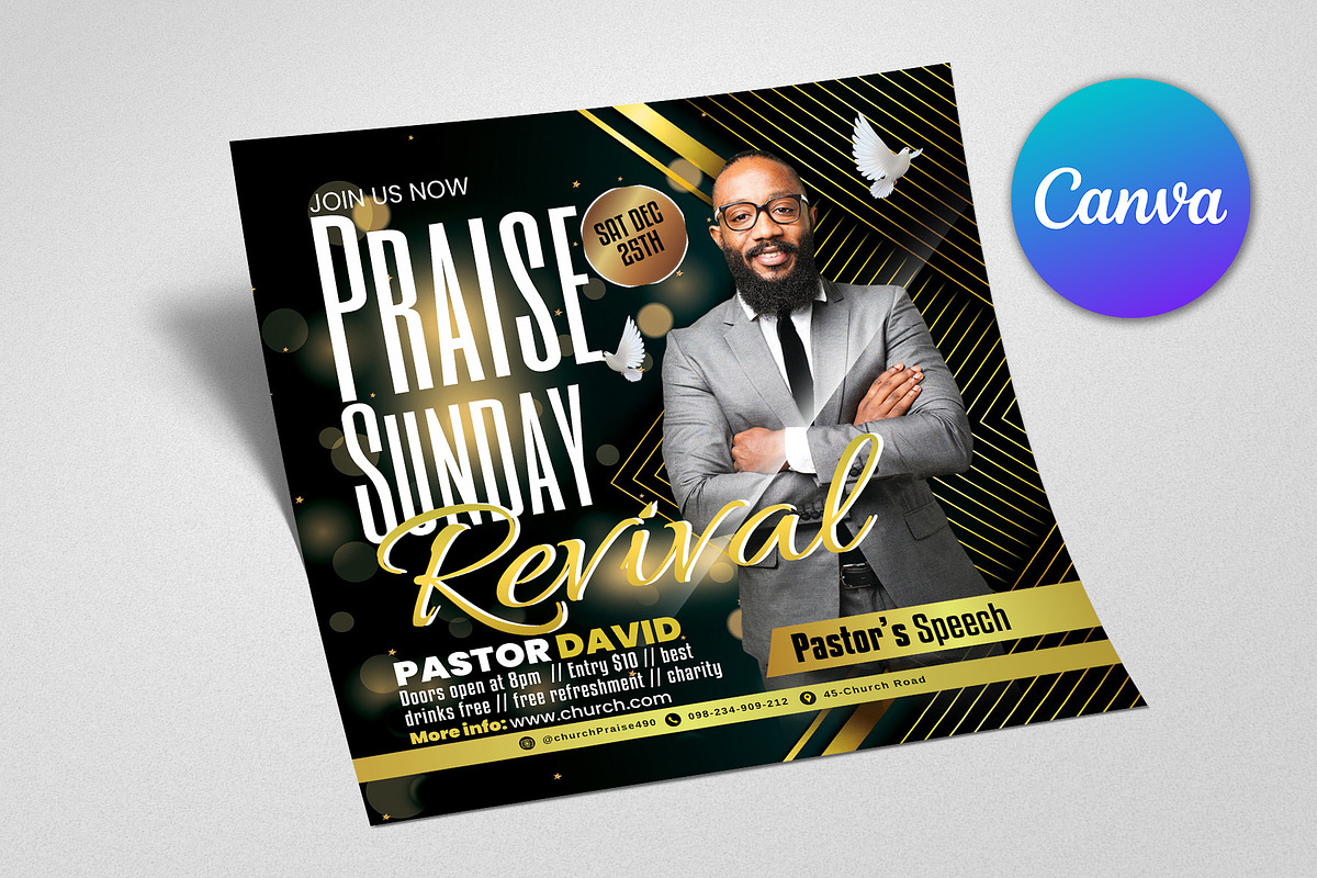 Church Flyer | Canva Flyer, a Social Media Template by Business Flyers (Photo 2 of 2)