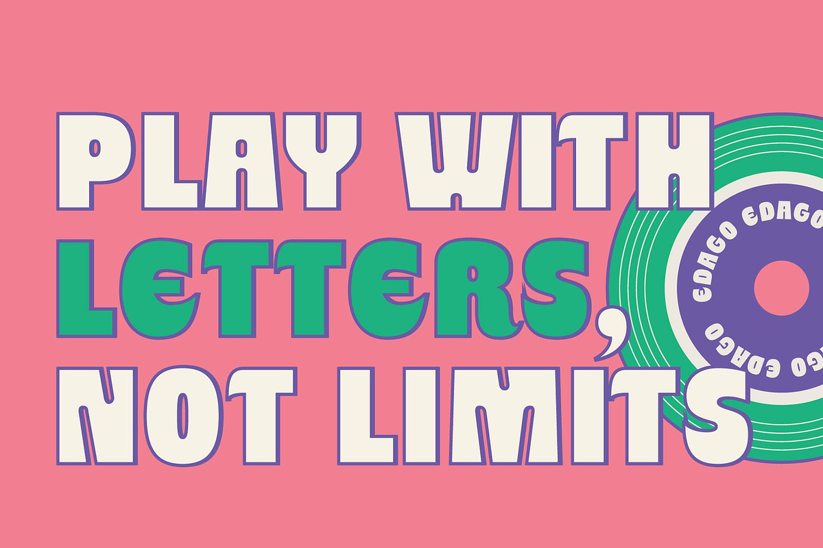 Edago - Fancy Retro Font, a Sans Serif Font by Tiptop Graphic (Photo 2 of 9)