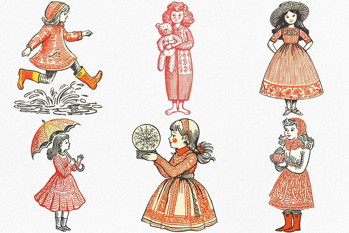 Watercolor Thanksgiving Girl Clipart, an Illustration by Canvas Craft (Photo 3 of 7)