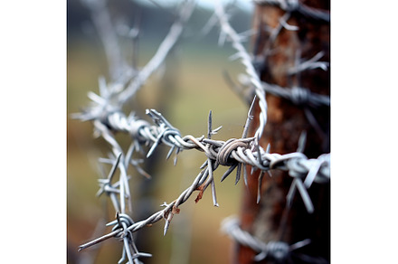 Rusty Barbed wire field closeup, a Nature Photo by Ylivdesign