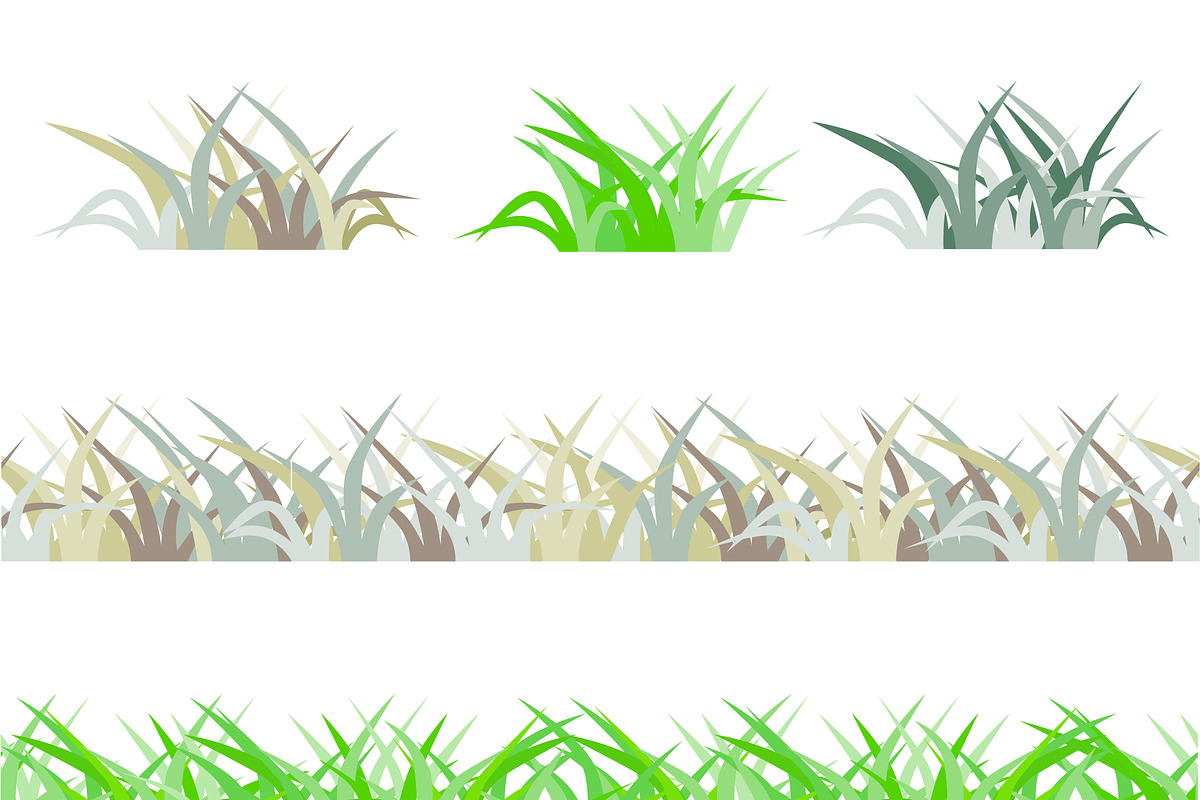 Seamless green grass field, a Decorative Illustration by Naltik