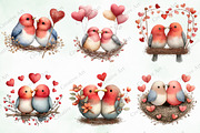 Valentine Cute Couple Birds Clipart, an Illustration by Creative Art (Thumbnail 2 of 9)