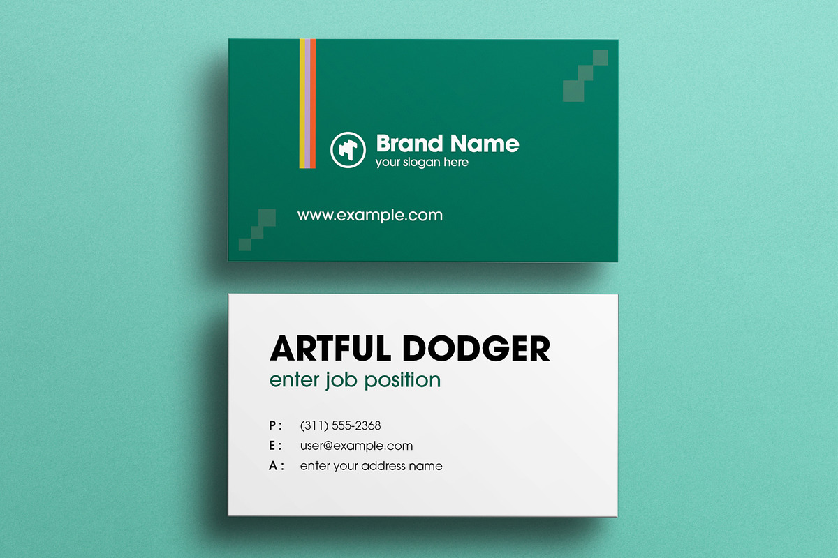 Modern Green Business Card Template, a Business Card Template by MightyDesign (Photo 1 of 6)