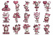 Whimsical Valentine's Unicorn Clipar, an Illustration by cherrydesign (Thumbnail 3 of 4)