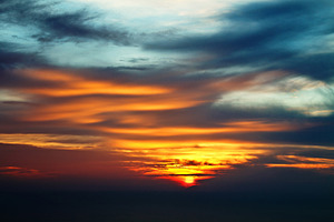 Dramatic sunset sky, a Photo by saiko3p