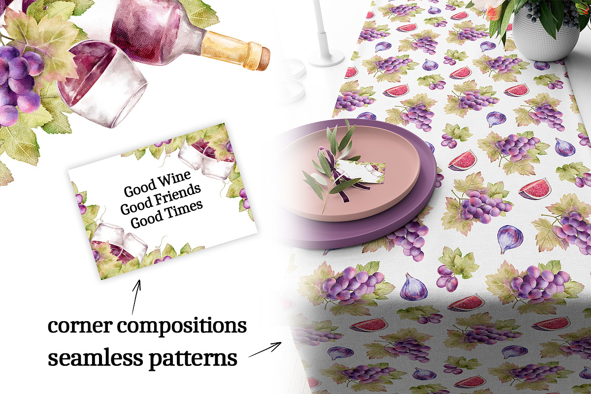 Watercolor Wine Clipart, a Food Illustration by Eves_Aquadreams (Photo 8 of 10)