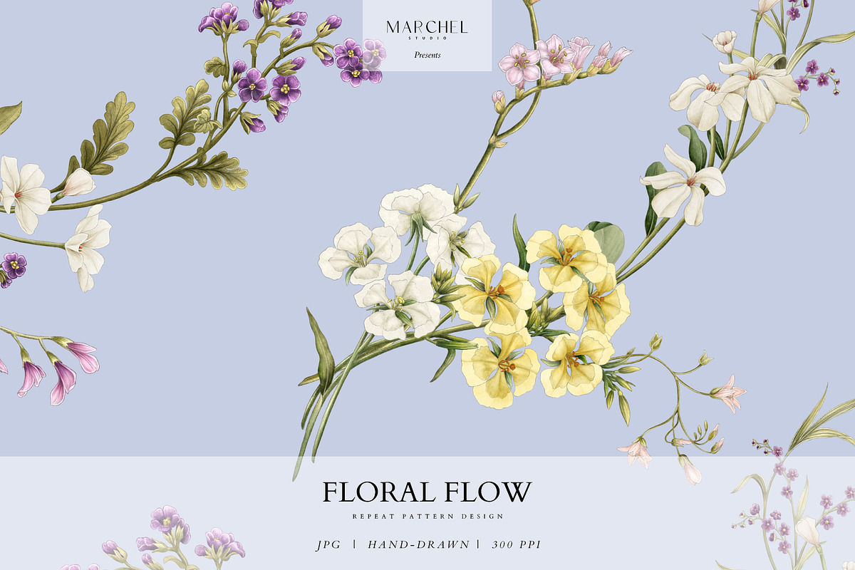 Floral Flow, Romantic Repeat Pattern, a Pattern Graphic by Marchel Studio (Photo 1 of 4)