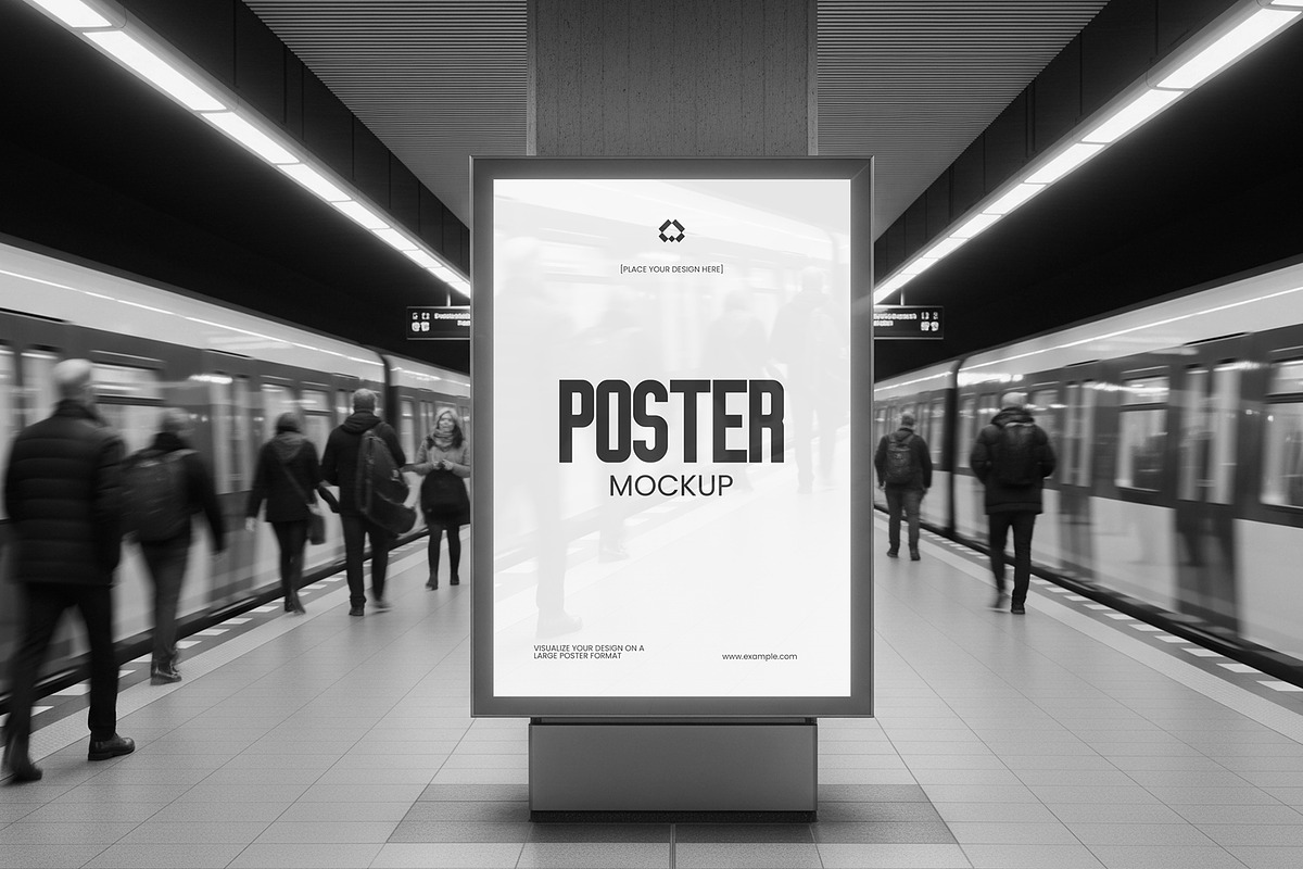 Station Subway Lightbox Poster Mock, an Advertising Mockup by graphypix (Photo 3 of 4)