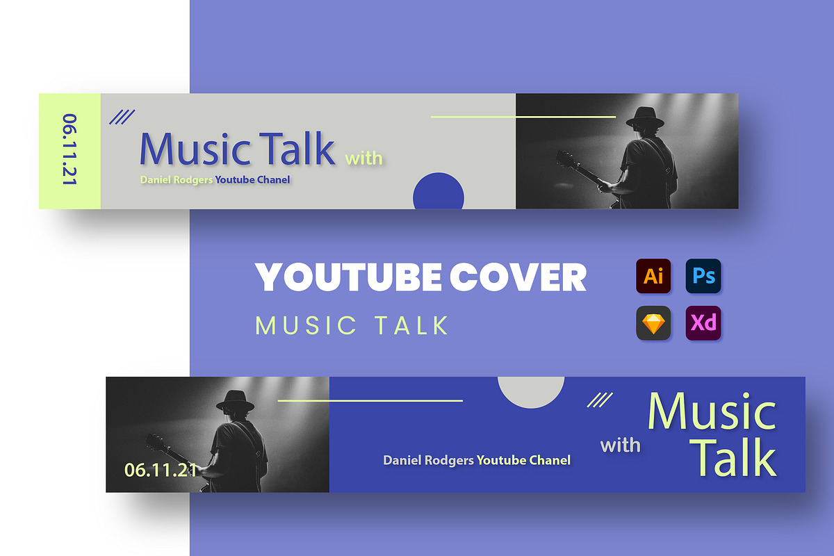 Music Talk Youtube Cover, a Social Media Template by MikroType Std (Photo 1 of 4)