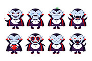 Cartoon Dracula Vampire Icon Set, an Emoji Icon by PsychocheArt (Thumbnail 1 of 5)