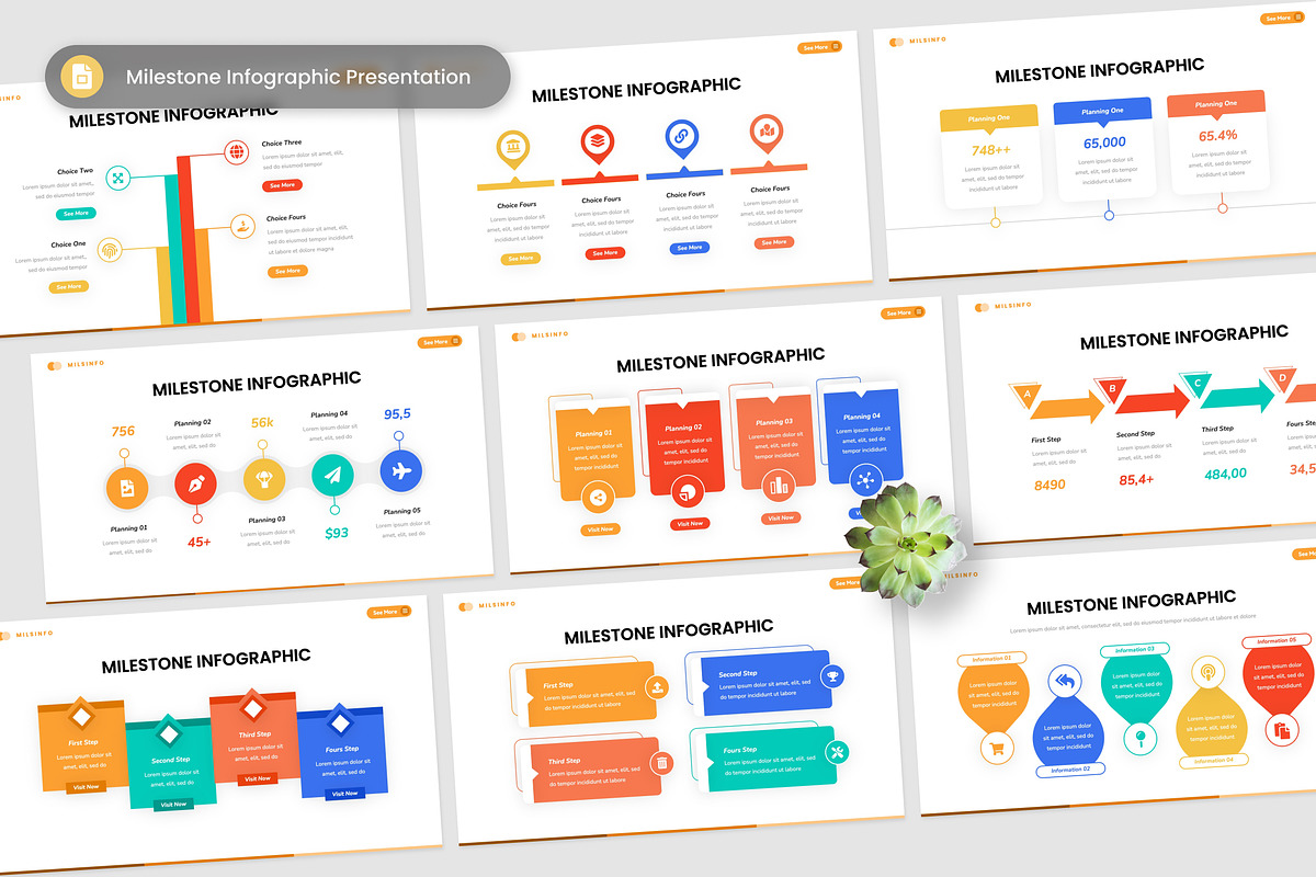 Milestone Infographic Slides, a Presentation Template by Antstheme (Photo 1 of 2)
