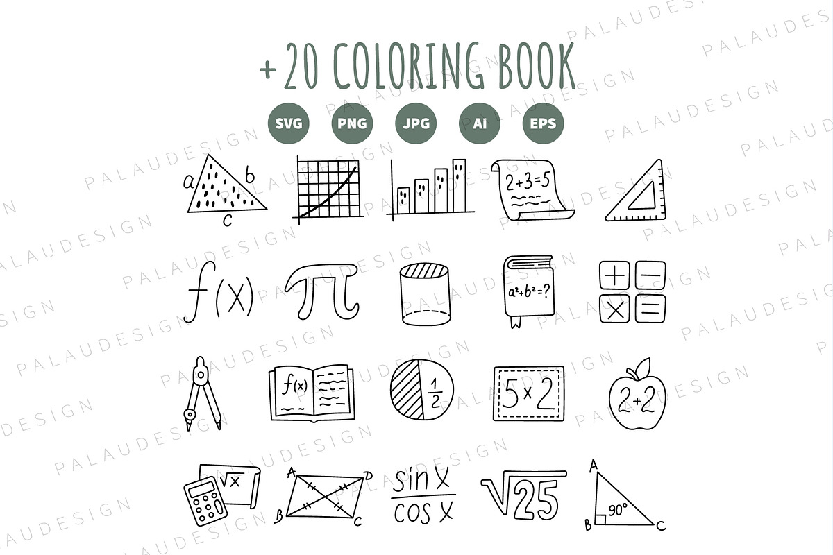 Mathematics Education Clipart Set, an Education Illustration by Palau (Photo 9 of 10)