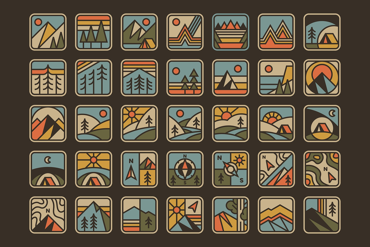 Simple Outdoor Badges, an Illustration by Firowerk (Photo 7 of 7)