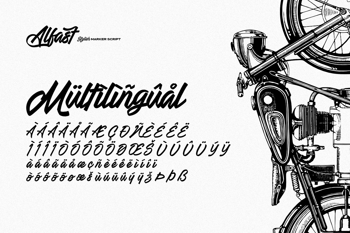 Alfast - Stylish Marker Script, a Script Font by ikiiko (Photo 7 of 7)