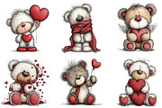 Valentine's Teddy Bear Clipart, an Illustration by Dream Creation (Thumbnail 5 of 8)