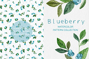 Watercolor Blueberry Pattern, a Pattern Graphic by MilanaDesignShop (Thumbnail 1 of 5)