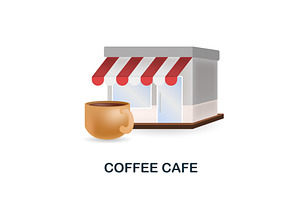 Coffee Cafe Icon. 3d Illustration