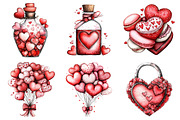 Watercolor Valentine Clipart, an Illustration by Design Market (Thumbnail 3 of 5)
