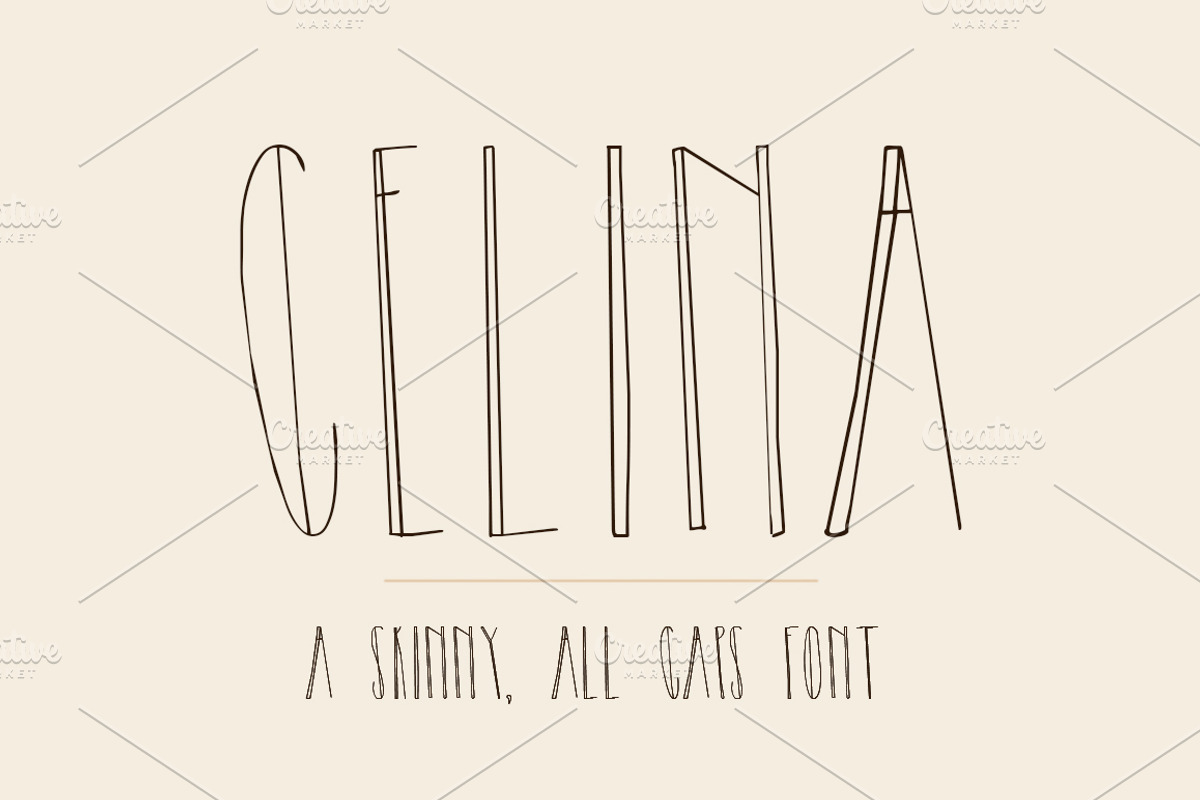 CELINA Skinny Hand Lettered Font