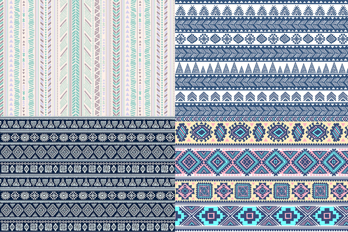 8 Unique ethnic seamless patterns, a Pattern Graphic by Transia (Photo 2 of 3)