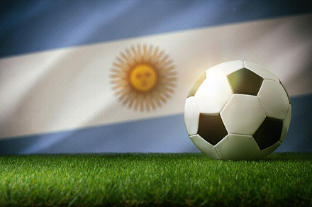 Argentina national team background with ball and flag, a Sports & Recreation Photo by Davizro's Market