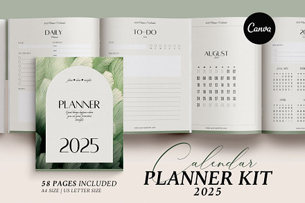 2025 Canva Planner, Monthly Calendar