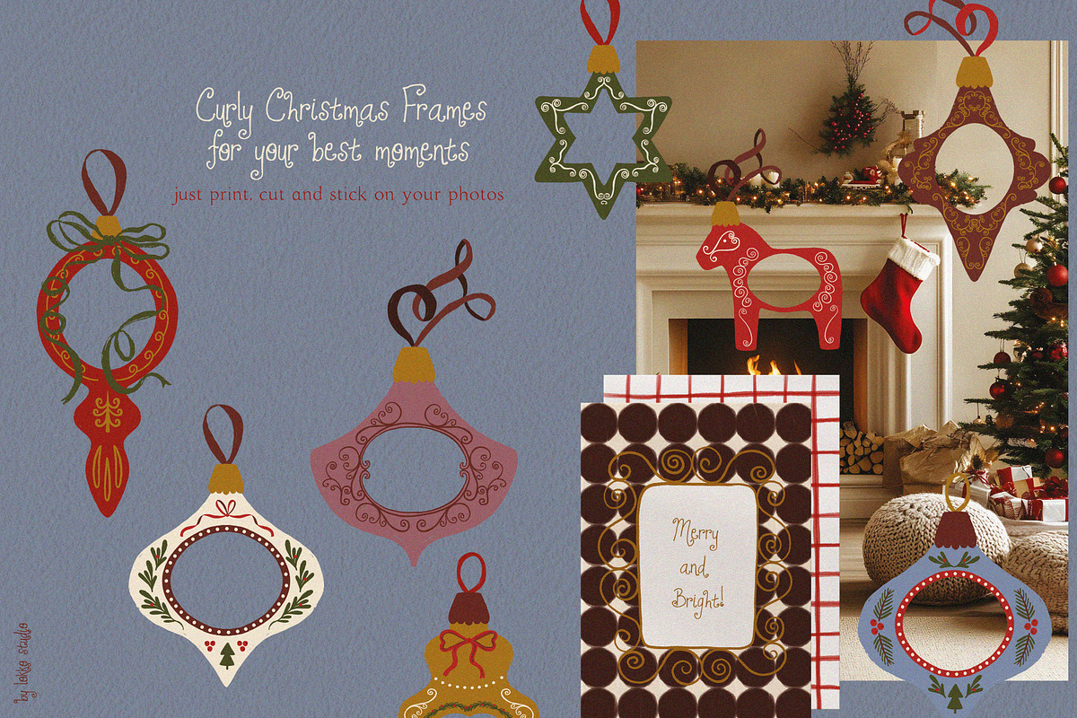 Curly Christmas - Printable Frames, an Object Graphic by lokko studio (Photo 1 of 8)