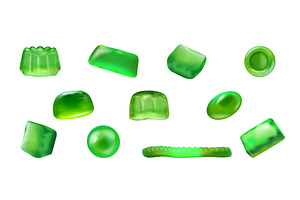 Green jelly candy. Realistic gummy, a Food Illustration by Stock-Smart-Start